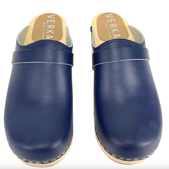 New VERKA 'Ledig' Swedish Wooden Clogs in Blueberry Size 40 - Picture 1 of 8